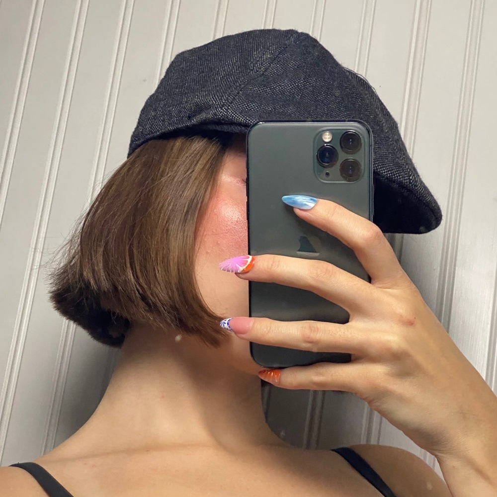 George Vintage Y2K Gray Newsboy Cap Ivy Driving Hat Flat Cap Wool Blend Grey